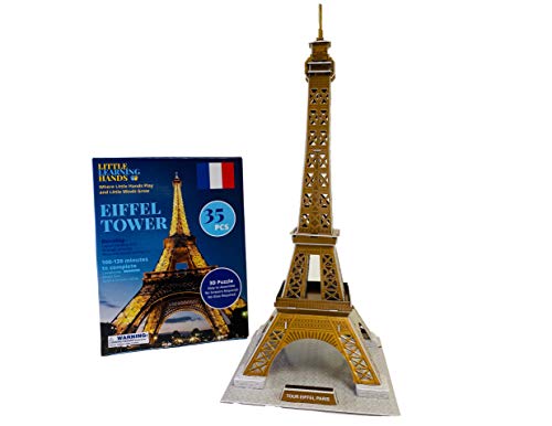 3D Puzzles for Adults and Kids | France Eiffel Tower Puzzle 3D Model Kit | Eiffel Tower Architecture Model Building Kit | Birthday Gifts for Children, Teens and Adults