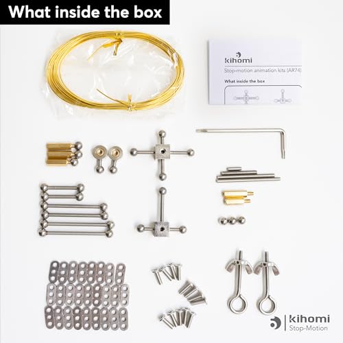 Studio Stop Motion Armature Kit - Feet Tie Down DIY Metal Puppet Figure Skeletons Easy Assembly for Animation Character Design & Creative Fun, Perfect for Stop Motion Animation (Silver, 7.4in) - size: 7.4in