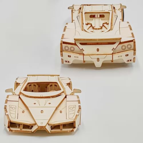 Wooden Buildable Car Model Kit – 87-Piece Self-Assembly Vehicle Toy, Handcrafted Puzzle Project for Kids and Adults (9.4 x 4.3 x 2.4 in)