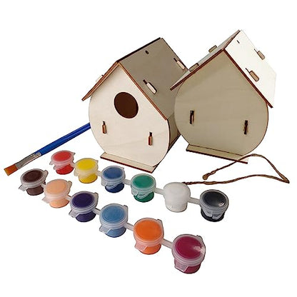 DIY Wooden Birdhouse Kit, 2-Pack Craft Set