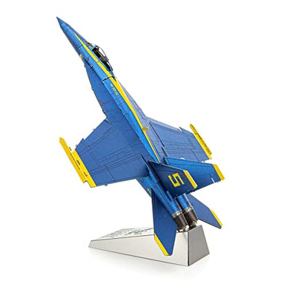 Metal Earth Fascinations Premium Series Blue Angels F/A-18 Super Hornet 3D Metal Model Kit Bundle with Tweezers