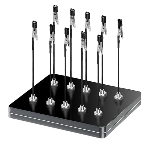 Metal Painting Stand Base Holder, 10 PCS Magnetic Bendable Alligator Clip - color: Black, size: S