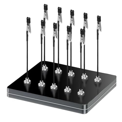 Metal Painting Stand Base Holder, 10 PCS Magnetic Bendable Alligator Clip - color: Black, size: S
