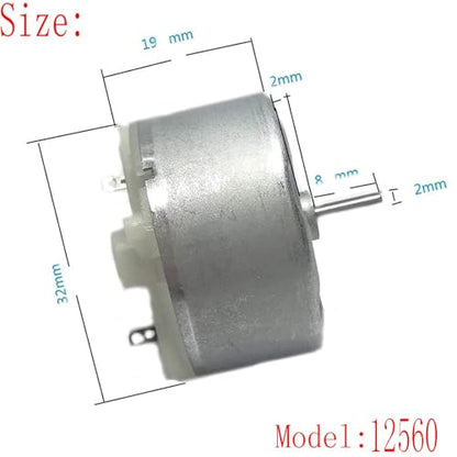 RF-500TB-12560 Mini Electric DC Motor 3V-12V 2700RPM DC Motor 32mm Diameter Motor, Pack of 2 - style: RF-500TB-12560