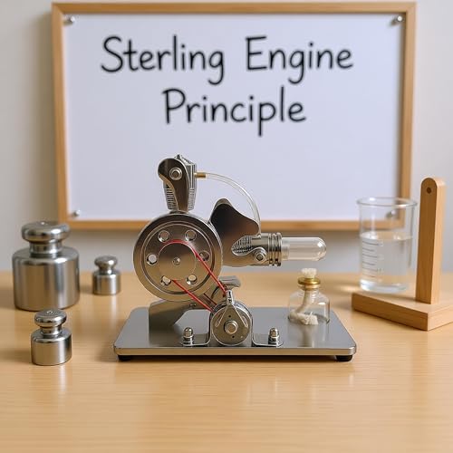 Sunnytech Hot Air Stirling Engine Motor Model Educational Toy Electricity Generator Colorful LED SC (SC005) - style: SC005