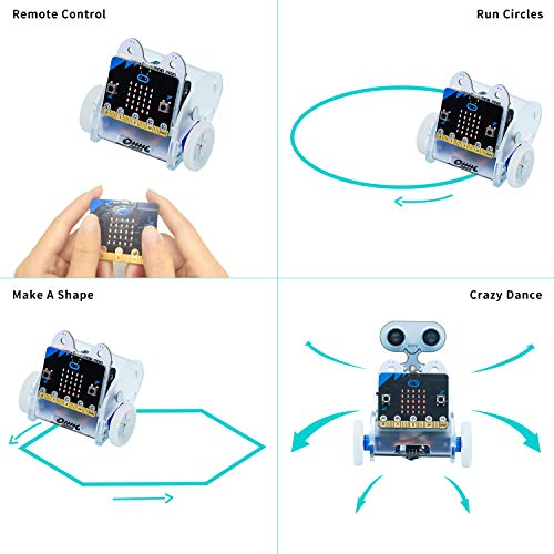 ELECFREAKS microbit Ring:bit Car Kit BBC Micro:bit Car, DIY Programmable Kit Makecode Project, Micro:bit Coding Starter Kit with Wiki Tutorial(Without Micro:bit) - color: Ring:bit Car Without Micro:bit