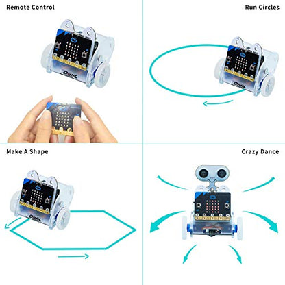 ELECFREAKS microbit Ring:bit Car Kit BBC Micro:bit Car, DIY Programmable Kit Makecode Project, Micro:bit Coding Starter Kit with Wiki Tutorial(Without Micro:bit) - color: Ring:bit Car Without Micro:bit