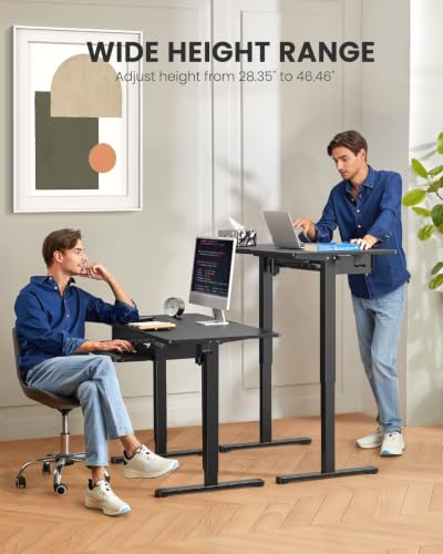 ErGear Large Electric Standing Desk with Keyboard Tray, 63x28 Inches Adjustable Height Sit Stand Up Desk, Home Office Desk Computer Workstation, Black - color: Black, size: 63" X 28"