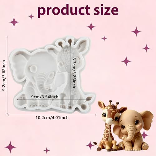 Forest Animal Polymer Clay Mold Giraffe Elephant Silicone Molds - color: Style H