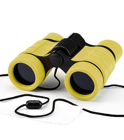 Binoculars for Kids, Toys for 3-12 Years Boys and Girls High-Resolution Optics Shockproof Mini Compact Toy Binoculars for Bird Watching, Hiking, Camping, Science, Detective - color: Yellow
