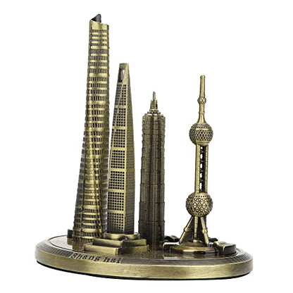 Architecture Shanghai Building Kit Oriental Pearl Tower Global Model Oriental Pearl Tower Global Financial Center Model Shanghai Building Collection(Bronze-Small)