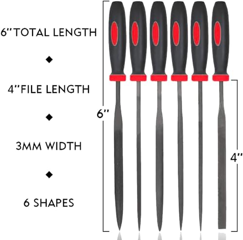 VASTOOLS Deburring Tool Kit,with 6Pcs Needle Files. 6-1/2" Metal Handle Chamfer Tool for Resin Aluminum Brass Plastic Pipes Tube Hole 3D Art with Extra 10 HSS Blades - style: Deburr w/6 Files