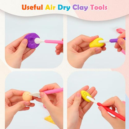 2 Set Air Dry Clay Tools, 18PCS Polymer Clay Tools Kit for Modeling, Plastic Clay Tools Sculpting for Kids, Adults, Molding, Shaping, Carving, Dotting, Trimming, Pottery, Craft Supplies Accessories - color: 18PCS