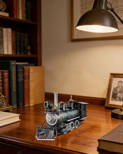Piececool 3D Metal Puzzles for Adults Mogul Locomotive Steam Train Metal Model Kits, DIY Brain Teaser Building Kits, Birthday Christmas Day Gift for Teens