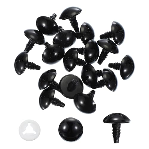 PATIKIL 20mm Safety Eyes, 20 Pcs Plastic Craft Protective Film Safety Eye with Washers for Stuffed Animals Crochet Toys Dolls DIY Craft Making, Black - size: 20mm