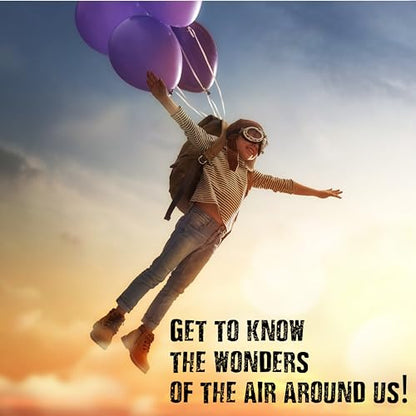 Einstein’s Air Science Kit for Kids. STEM for Boys & Girls Aged 8 and Above. 15 Exciting Experiments Inside. Detailed Picture Guide Included. - color: Azul and Orange