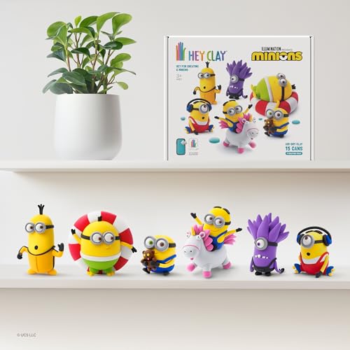 HEY CLAY Fat Brain Toys Minions, Air Dry Clay Kit with Interactive App for Kids & Tweens, Modeling Clay and Crafts Set for Kids Ages 5 to 11 - color: Full Set