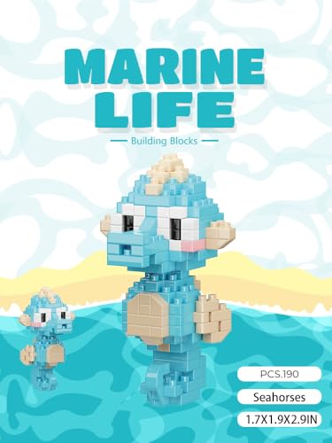 Seahorses Cute Sea Animals Creature Building Toy Marine Life - style: Seahorses