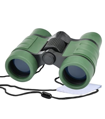 Binoculars for Kids, Toys for 3-12 Years Boys and Girls High-Resolution Optics Shockproof Mini Compact Toy Binoculars for Bird Watching, Hiking, Camping, Science, Detective - color: Dark Green