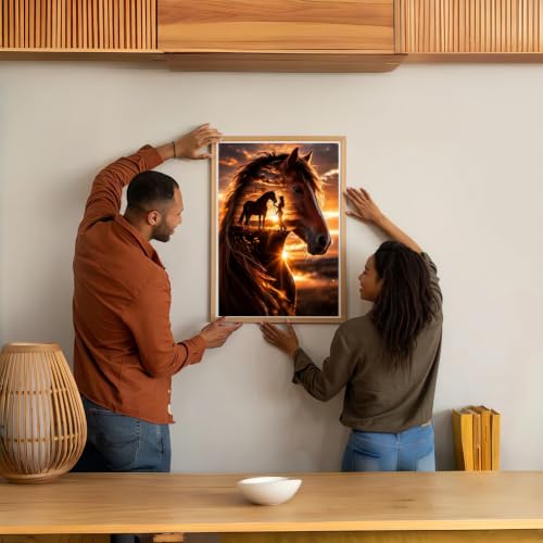 BYGFHLYW Horse Sunset Diamond Painting Kit for Adults, Diamond Art 12X16In - color: KM1146-1
