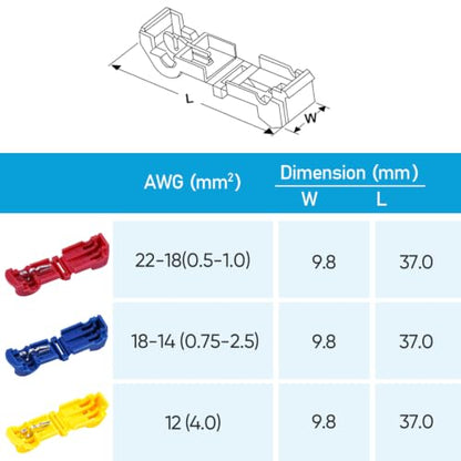 TICONN T Tap Wire Connectors, T Wire Quick Splice Connector, T Connectors for Wiring with Storage Case (Blue 80 Pcs) - style: Blue 80 Pcs