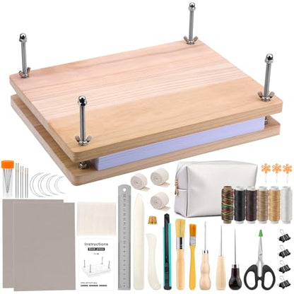 JUPEAN Book Binding Kits Bookbinding Kit Large Book Press 14.76x11.42 - size: 14.76"x11.42" Bookbinding Kit -3