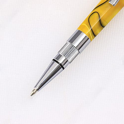 Legacy Woodturning, Gear Click Pen Kit - Chrome, 8 Pack, Woodworking Project Kit