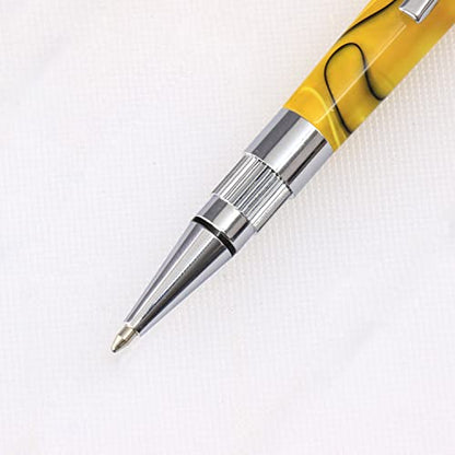 Legacy Woodturning, Gear Click Pen Kit - Chrome, 8 Pack, Woodworking Project Kit