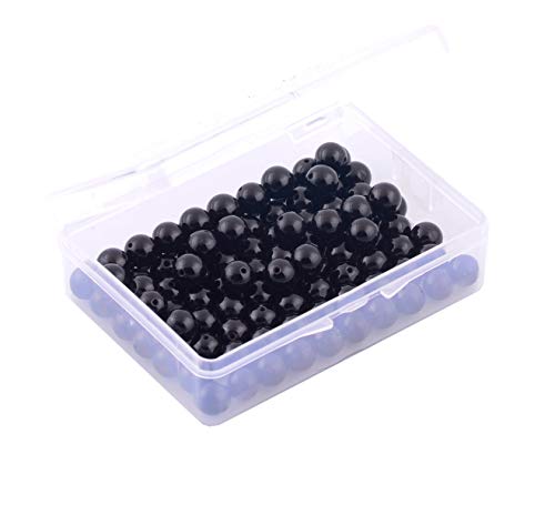 Natural Stone Beads 100pcs 8mm Black Obsidian Round Genuine Real Stone Beading Loose Gemstone Hole Size 1mm DIY Charm Smooth Beads for Bracelet Necklae Earrings Jewelry Making (Black Obsidian, 68mm) - color: Black Obsidian, size: 8mm