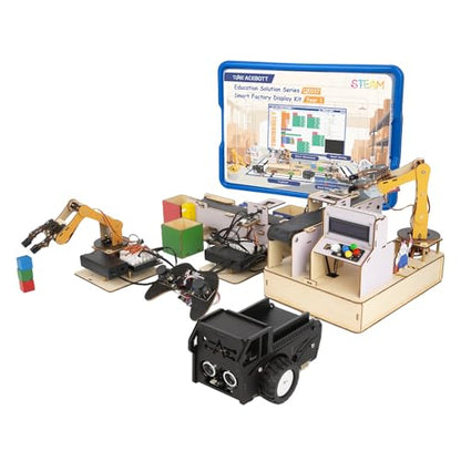 3-in-1 ESP32 IoT Control Smart Factory Kit with 2-in-1 TruckBott Smart Car Kit, Electronics Programming Robotics Kit Compatible with Arduino Scratch, School Home DIY Education STEAM Set for Teens 12+ - color: Black