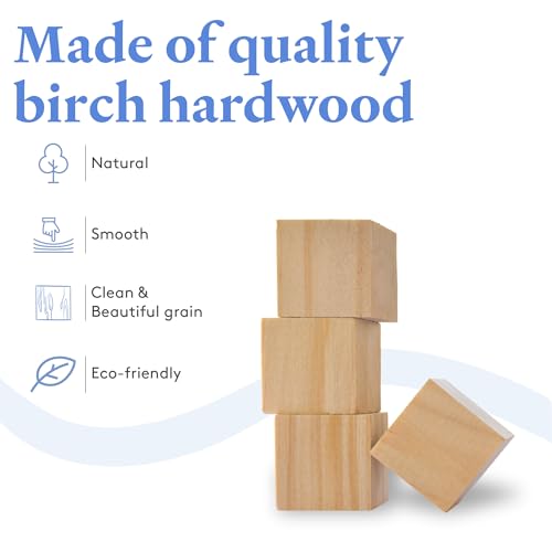 DIY Wooden Cubes 5/8-inch, Pack of 100 Small Blank Wooden Blocks, Unfinished Wood Blocks for Crafts, and DIY, by Woodpeckers - size: 5/8 inch