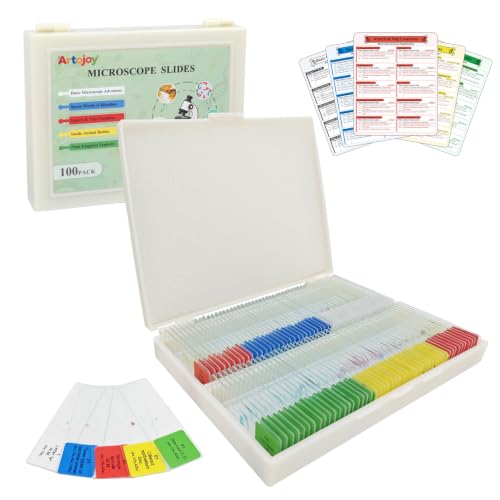 100PCS Prepared Microscope Slides 5 Themed Sets for STEM Education