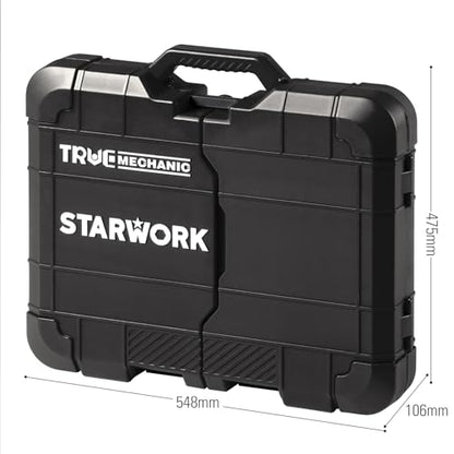 STARWORK TRUE MECHANIC 312-Piece Mechanics Tool Set and Socket Set, Professional, SAE/Metric, Mirror-Finish Sockets & Ratchet Wrenches - size: 312 Mirror