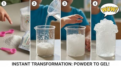 Super Absorbent Polymer Science Kit - 8oz of Water Gel Crystals for Amazing STEM Experiments, Classroom Projects & Sensory Play - The Perfect Educational Kid's Gift
