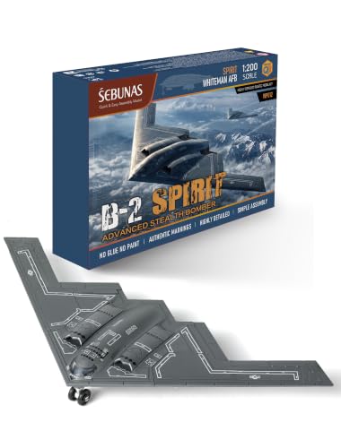 SEBUNAS 1/200 Scale B-2 Spirit Military Aircraft Toy Quick Build Model - color: 8.B-2