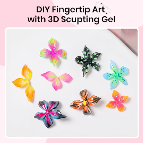 3D Sculpting Gel for Nail Art, 2PCS Solid Builder Gel 5g - color: Clear&Black
