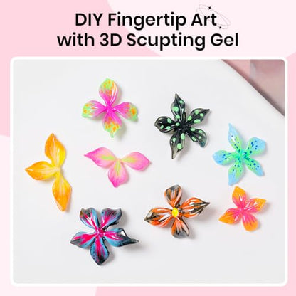 3D Sculpting Gel for Nail Art, 2PCS Solid Builder Gel 5g - color: Clear&Black