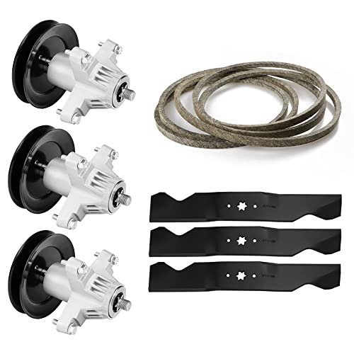 Deck Rebuild Kit 918-06978 for MTD Cub Cadet Craftsman 54 inch Z6600 RZT-L54 ZT1-54 XT1-ST54 XT1-GT54 ZT2-54 XT2-54, 3 Spindles 618-06978 918-06978, 3 Blade 942-05056, 148'' Belt 954-04329 - size: 3 Spindles+3 Blades+1 Belt