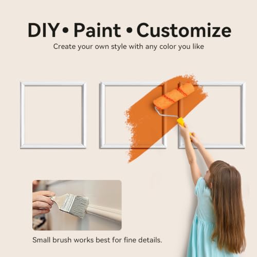 Upick Peel and Stick Wainscoting Pre-Cut Wall Molding Kit, 20"x20", 3-Frame - size: 20"W x 20"H