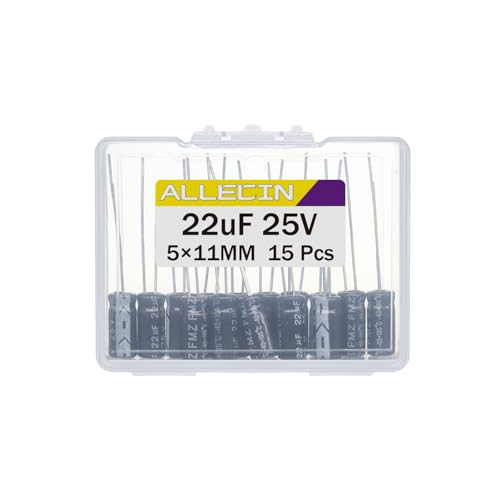 22uF 25V 5x11mm Electrolytic Capacitor 22 UF MFD 25 Volt 0.2x0.43in Aluminum Capacitors (Pack of 15) - style: 22uF 25V 5x11MM