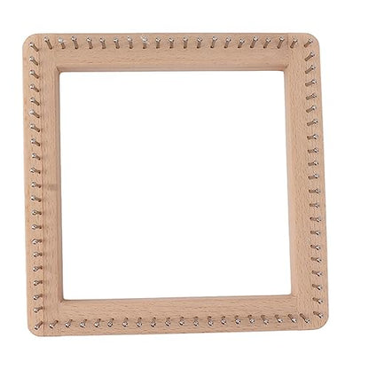 Crochet Blocking Board, 7.7in Mini Knitting Machine with Multiple Hooks, Solid Wooden Crochet Board DIY Square Knitting Tool for Mat, Scarf, Sock (Large) - size: Large