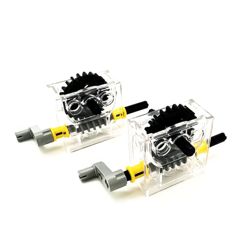 2 Set of Technic Trans-Clear GEARBOX ASSEMBLY Kits Compatible with legoes Technic Trans-Clear Wormbox gear motor REDUCER block Mindstorms robotics ev3 NXT transparent robot power functions 6588 - color: Transparent 2pcs