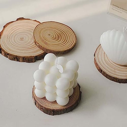 JAPCHET 30 Pack 5-5.5 Inch Natural Wood Slices, 0.4 in Thick Wooden Circle with Bark, Unfinished Wood Log Discs for Christmas and Wedding Decorations