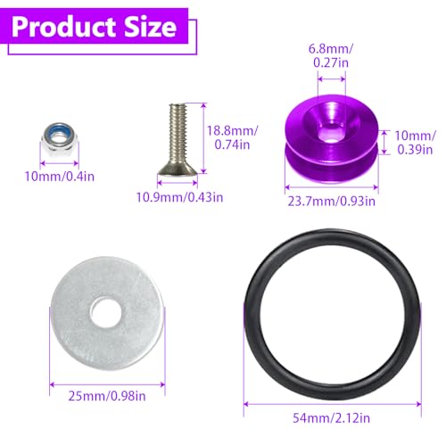 BFXM Universal Bumper Clips, Front Rear Bumper Quick Release Kit - color: Purple, size: 2set