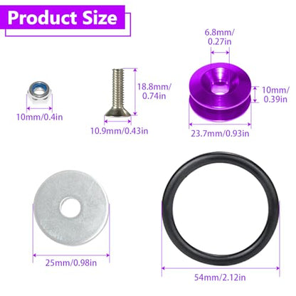 BFXM Universal Bumper Clips, Front Rear Bumper Quick Release Kit - color: Purple, size: 2set