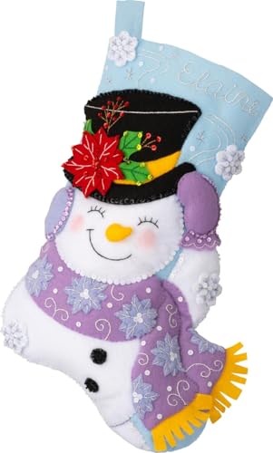 Bucilla Felt Applique 18" Stocking Making Kit, Jolly Top Hat, Perfect for DIY Arts and Crafts, 89615E
