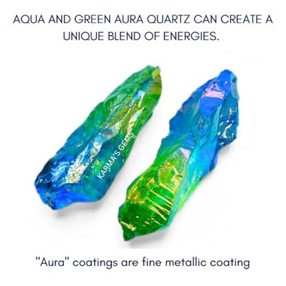 Crystals, Rocks, Jade, Crystals and Healing Stones, Witchcraft Supplies, Healing Crystals, Stones, Healing Stones, Rock Collection, Agate, Raw Stones (Aqua-Green Aura Quartz, 2 Pcs) - color: Aqua-green Aura Quartz