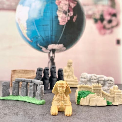 Safari Ltd. World Landmarks TOOB - 7 Figurines: Mount Rushmore, Great Wall, Easter Island heads, Colosseum, Sphinx, Stonehenge - Educational Toy Figures For Boys, Girls & Kids Ages 3+