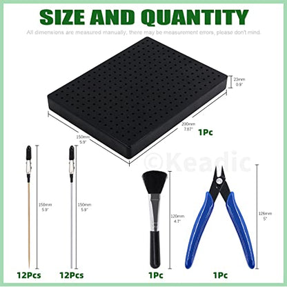 Keadic 37Pcs Model Tool Paint Kit Includes Professional Model Basic Tools, Painting Stand Base Holder and Alligator Clip Sticks Modeling Tools for Airbrush Hobby Model Building Parts Assemble