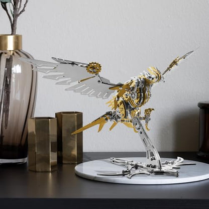 3D Metal Puzzles for Adults, 3D Metal Model Kits, 3D Puzzle Mechanical Eagle Models Kits for Men Teens and Students - color: Gold